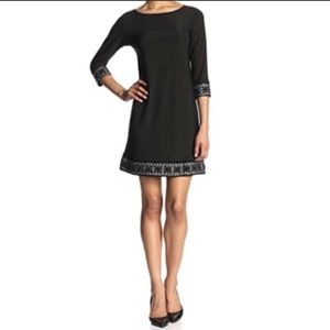 Tiana B. 3/4 Sleeve Dress with Beaded Cuff and Hem